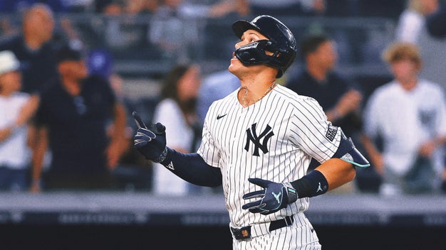 Aaron Judge Hit in the Head by Anthony Volpe Throw During Yankees-Mets Game